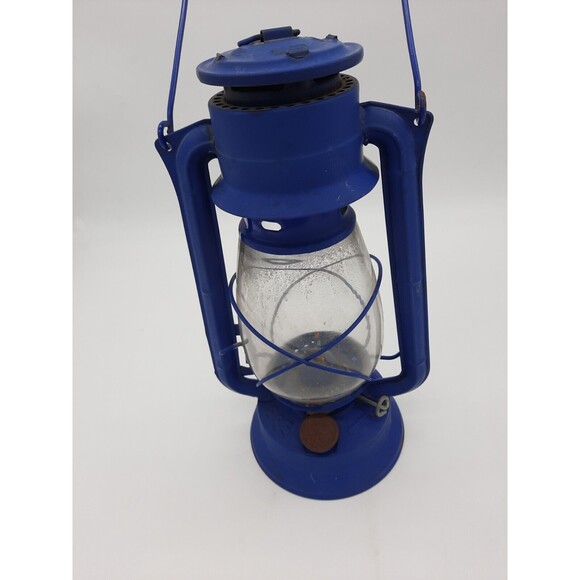 Vintage Meva 865 Blue Parrafin Oil Lamp Czech Republic - Picture 4 of 12